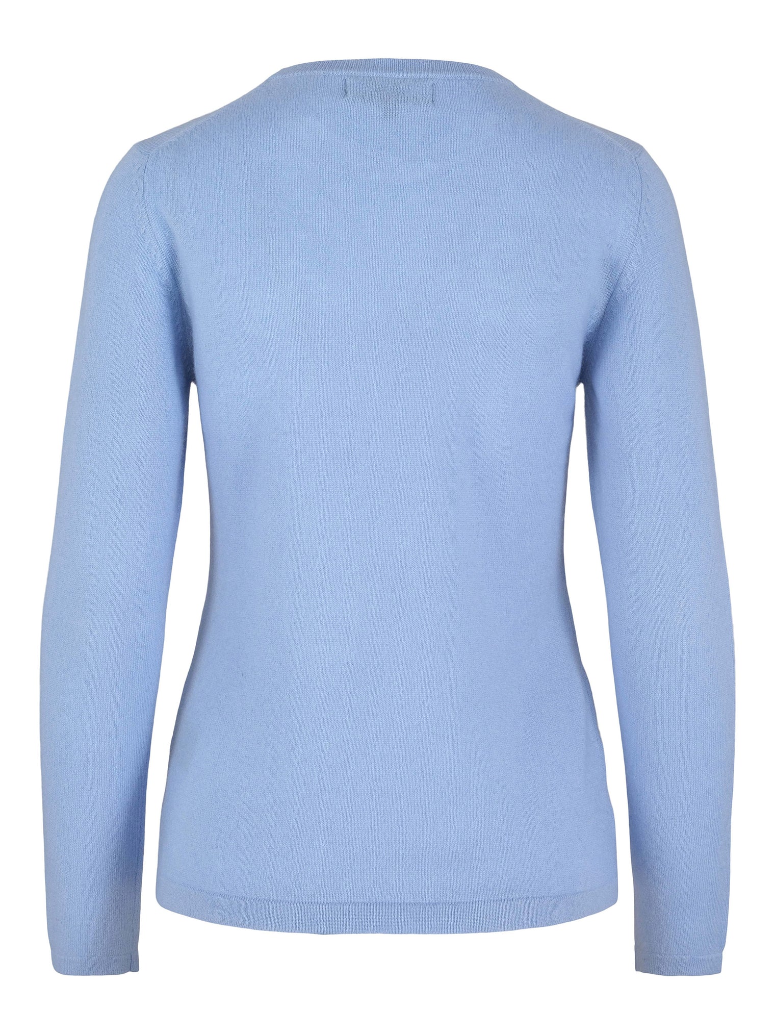 Rundhals kashmirgenser lyseblå