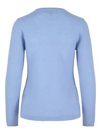 Rundhals kashmirgenser lyseblå